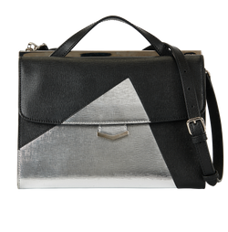 Bicolour Demi Jour, Leather, Black/Silver, 8BT222, S, 3*
